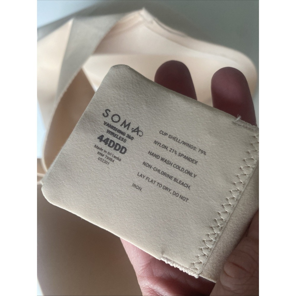 SOMA Smooth Pale Sand 44DDD Vanishing 360 Wireless Bra Smoothing Seamless Edges - Picture 5 of 6